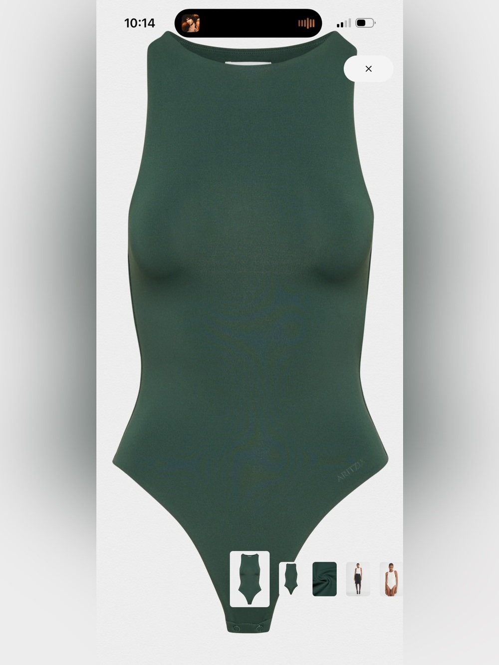 ARITZIA CONTOUR 90s BODYSUIT IN SCARAB SIZE SMALL